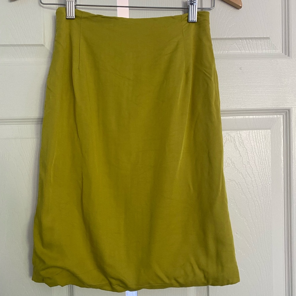 VINTAGE green/gold pencil skirt